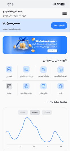 داشبورد اپلیکیشن دایرکت